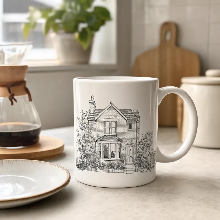House Illustration Mug